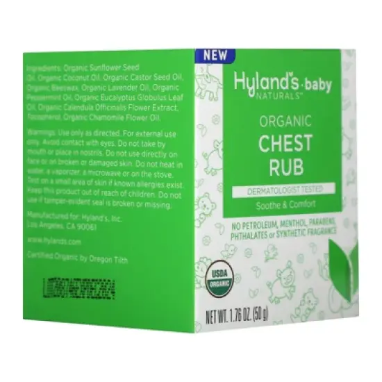 Hyland's Naturals Baby, Organic Chest Rub, 1.76 oz (50 g) image {4}