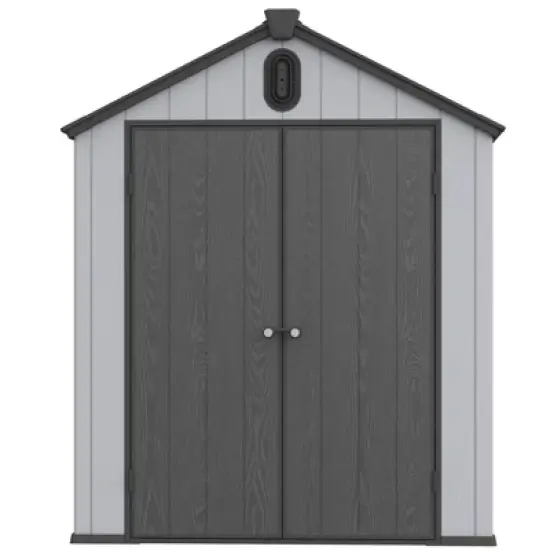 XWT012-1 6*8ft resin plastic storage shed for backyard garden big spire Tool storage image {14}