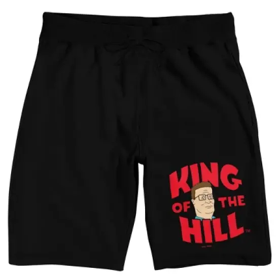 King Of The Hill Hank Hill Logo Men's Black Sleep Pajama Shorts image {2}
