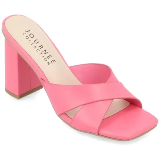 Journee Collection Womens Chazz Tru Comfort Foam Vegan Leather Block Heel Sandals image {10}