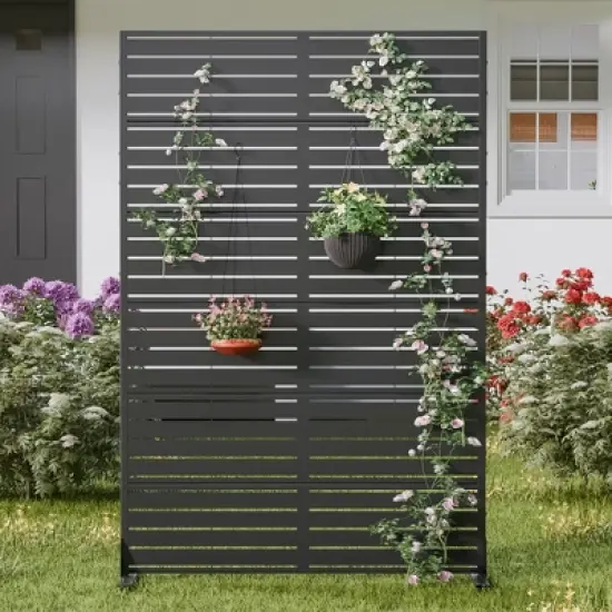 PexFix 72"x47"Indoor Outdoor Black Galvanized Panel Screen Louvered image {3}