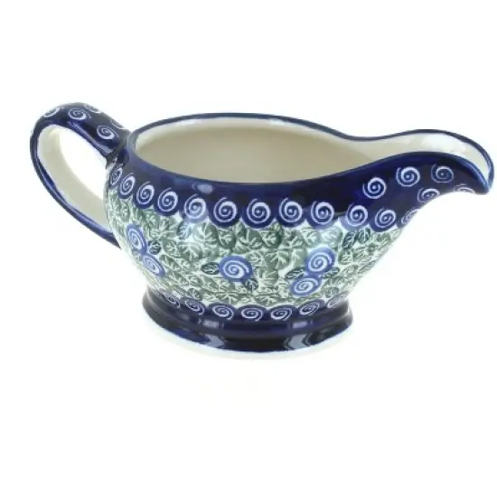 Blue Rose Polish Pottery 1258 Zaklady Gravy Boat image {10}