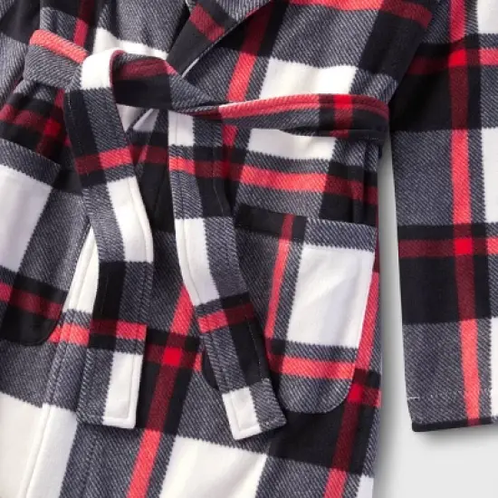 Kids' Buffalo Check Matching Family Robe - Wondershop&trade; Black image {3}