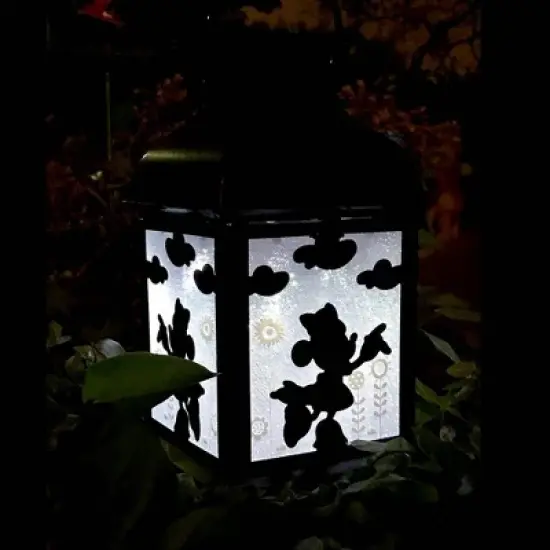 Disney 8.3" Minnie Mouse Solar Metal Outdoor Lantern Black image {2}