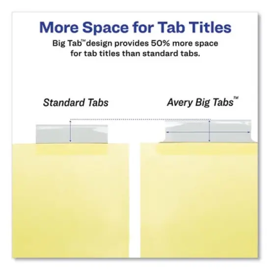 Avery Insertable Big Tab Dividers, 8-Tab, Double-Sided Gold Edge Reinforcing, 11 x 8.5, Buff, Clear Tabs, 1 Set image {3}