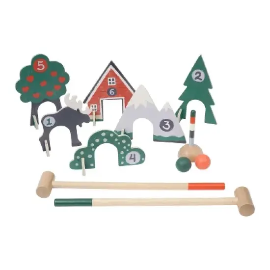 Manhattan Toy Through The Woods Two-Player 11-Piece Croquet Set for Kids with Travel Storage Bag image {2}