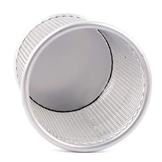 Unique Bargains Office Durable Metal Cylinder Shape Pen Holder Gray 1 Pc image {5}