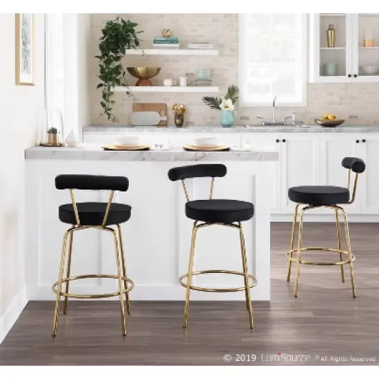 Set of 2 Rhonda Glam Counter Height Barstools - LumiSource image {8}