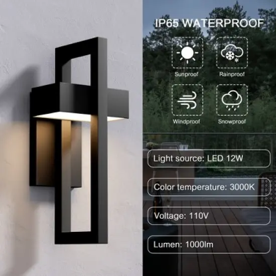 LamQee Modern Outdoor Wall Lights 3000K Integrated LED Outdoor Wall Sconces Lighting image {1}