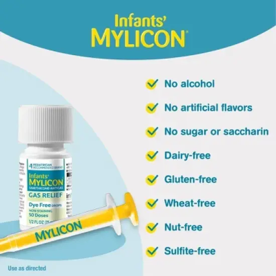 Mylicon Infants Gas Relief Drops Dye Free - 0.5 fl oz image {6}
