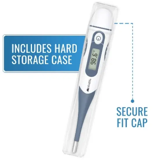 MABIS Digital Thermometer for Babies, Children and Adults for Oral, Rectal or Underarm Use, Blue, 20 Sec image {2}