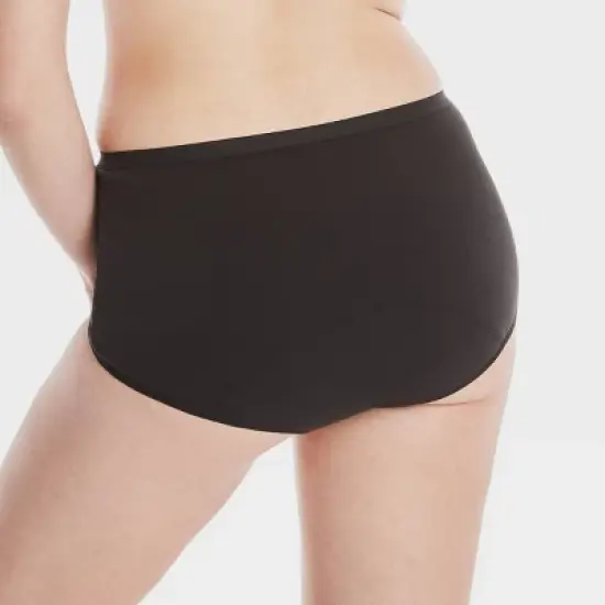 Hanes Women's 3pk Comfort Period and Postpartum Moderate Leak Protection Boy Shorts - Black/Gray/Brown image {3}