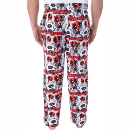 Marvel Men's Deadpool Chibi Character Print Adult Sleep Lounge Pajama Pants Chibi Deadpool image {2}