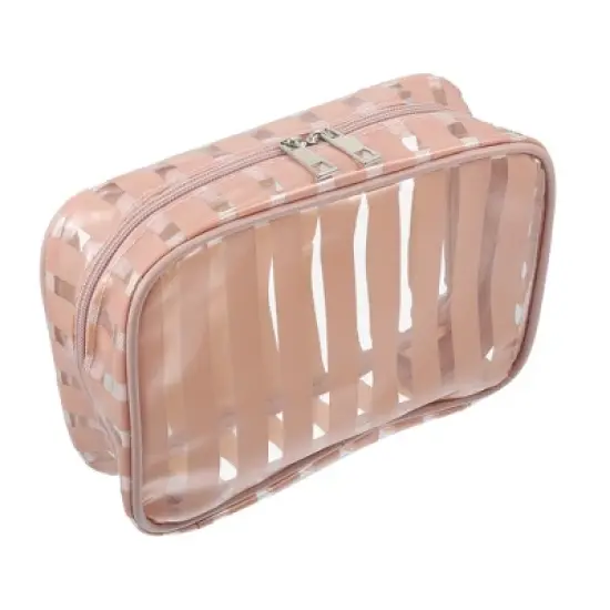 Unique Bargains Portable PVC Clear Zipper Makeup Bag Organizers 1 Pc image {8}