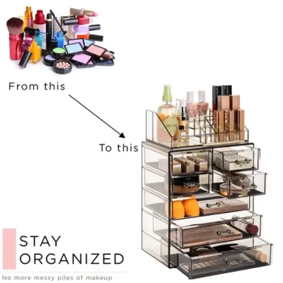 Sorbus Clear Cosmetic Makeup Organizer Case & Display - Spacious Design - Great for Dresser, Bathroom, Vanity & Countertop image {4}