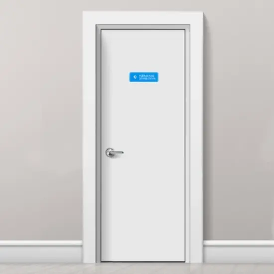 Unique Bargains Acrylic Self-Adhesive Decor Home Office Please Use Other Door Left Arrow Sign image {3}