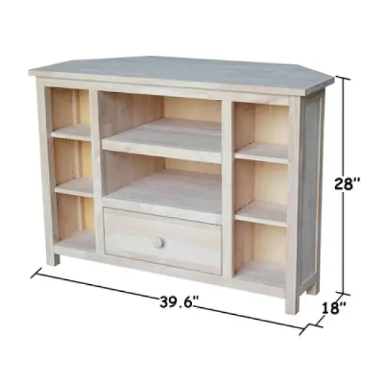 Corner Entertainment TV Stand for TVs up to 42" Light Brown - International Concepts image {9}