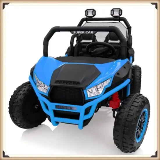 Garvee 24V 2-Seater Ride-On UTV for Kids, 400W Electric Car with Remote, LED Lights, Music, Metal Frame, Four-Wheel Suspension image {7}