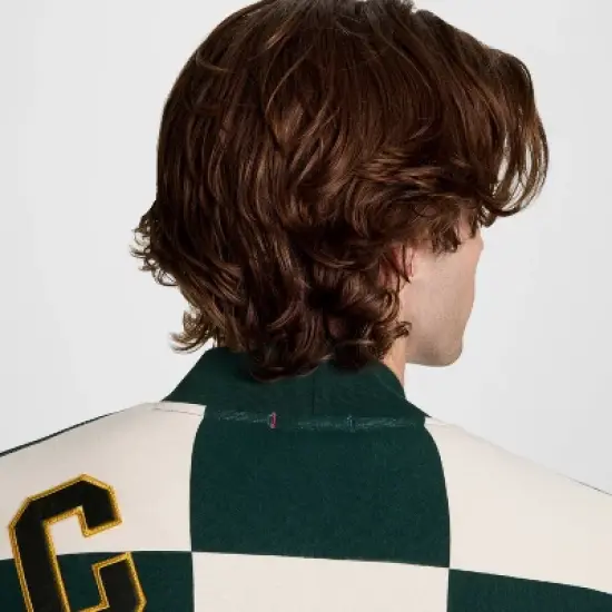 Champion Men's Varsity Check Cardigan Sweater - Green image {5}