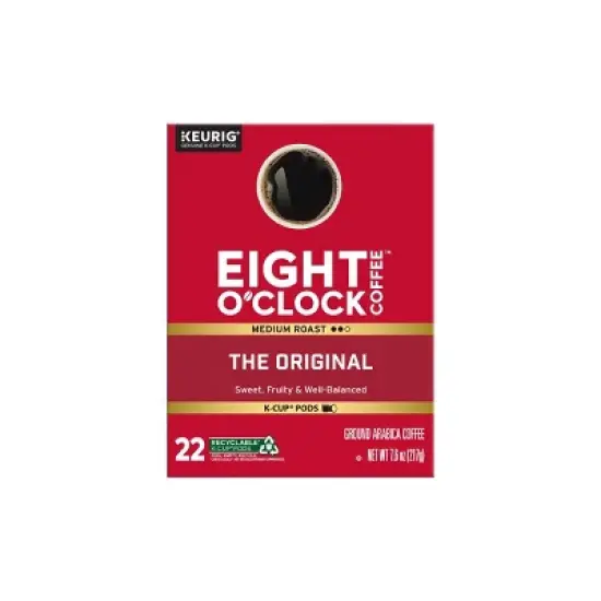 Eight O'Clock The Original Blend Medium Roast Coffee Pods - 22ct image {5}