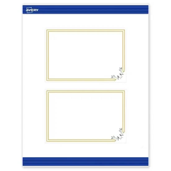 Avery 4" x 6" Cards, Gold Double Border with Florals, 20 ct image {9}
