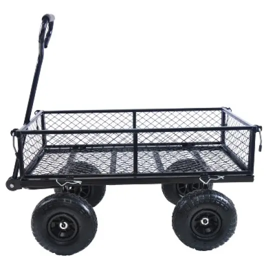 UBSSO Heavy-Duty Steel Mesh Garden Cart, All-Terrain Utility Wagon for Hauling, TC1840BKG image {1}