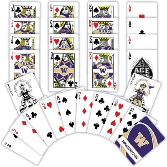 MasterPieces Officially Licensed NCAA Washington Huskies Playing Cards - 54 Card Deck for Adults image {2}