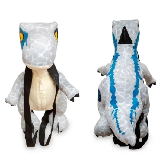 Fast Forward Jurassic World Velociraptor Blue 17-Inch Plush Backpack image {2}