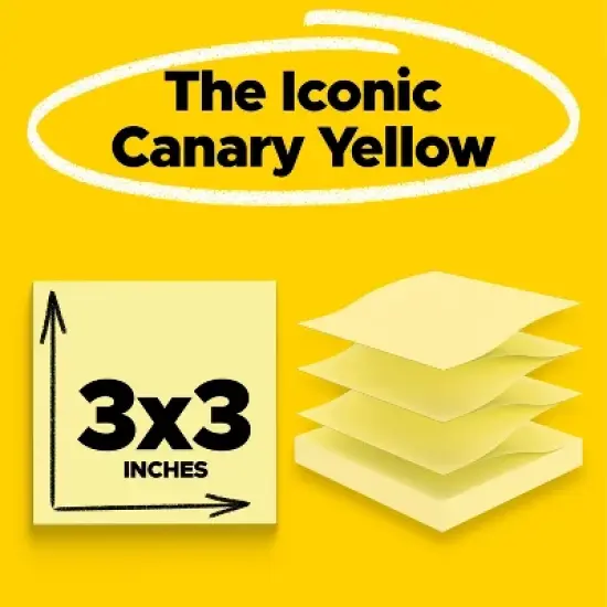 Post-it 5pk 3" x 3" Pop-up Notes 100 Sheets/Pad - Canary Yellow: Sticky Notes, Paper Basics, Uncoated, Glue Binding image {2}