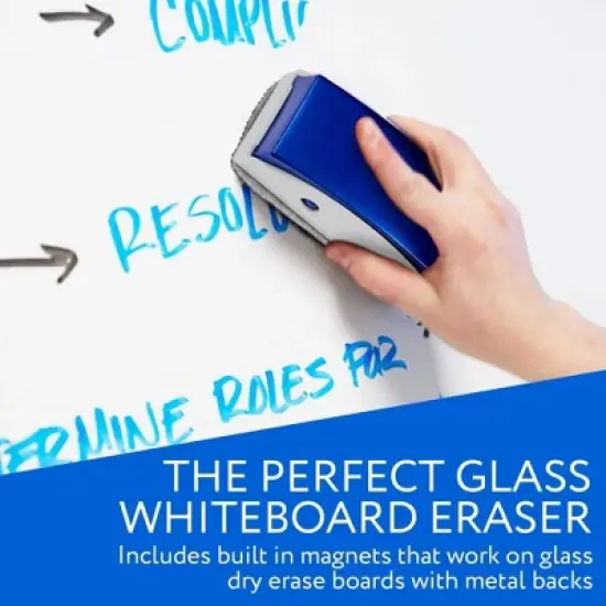 Impresa 2 Pack Magnetic Whiteboard Eraser for Use with Glass Dry Erase Boards - Includes10 Replaceable Cleaning Cloths image {1}