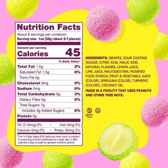 Fruit Riot Frozen Sour Mixed Candy Grapes - 8oz image {3}