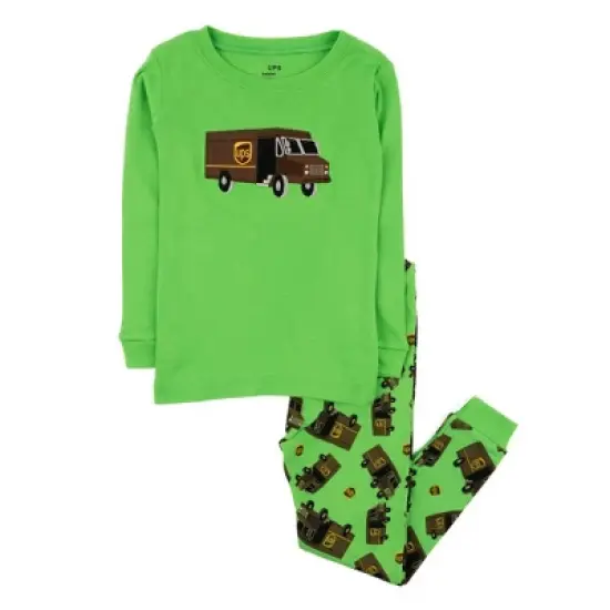 Leveret Kids Two Piece Cotton UPS Truck Pajamas image {7}