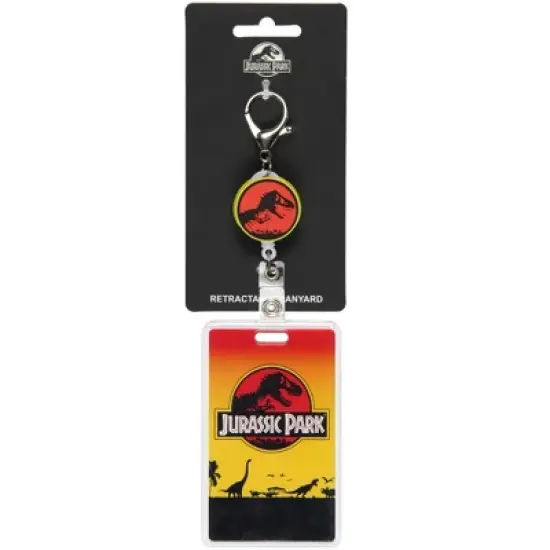 Jurassic Park Rubber Dino Design Badge Reel ID Badge Holder Retractable Lanyard image {3}