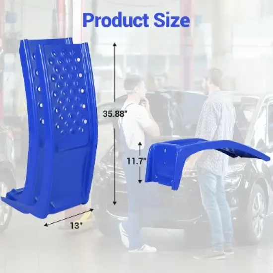 Heavy Duty Car Ramps Set 8000lbs Auto Ramp Solid Steel Ramps (Blue, 36" L x 13" W x 11.8" H) image {3}