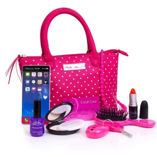 PixieCrush Pretend Play Purse & Makeup for Girls - Fun Little Girls Purse with Cosmetics Toys Set image {3}