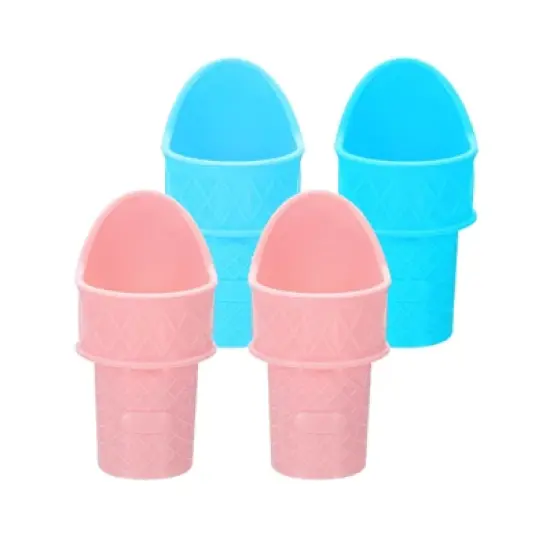 Unique Bargains Plastic Reusable Mini Lightweight Party Ice Cream Cone Scoop 4 Pcs image {5}