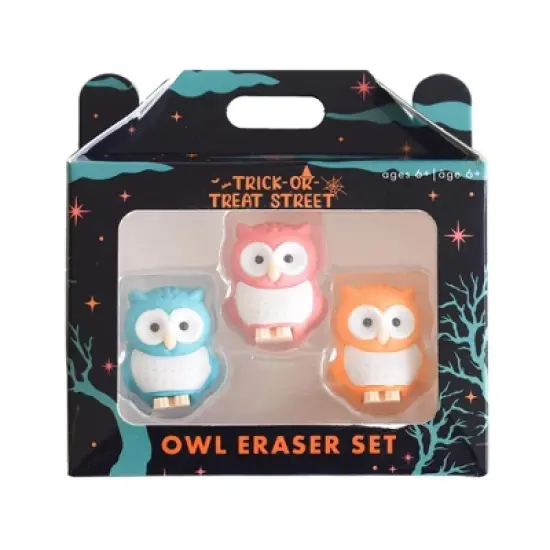 Daydream Society - Trick or Treat Street Halloween or Back to School Owl Erasers - Pack of 3 Erasers image {2}