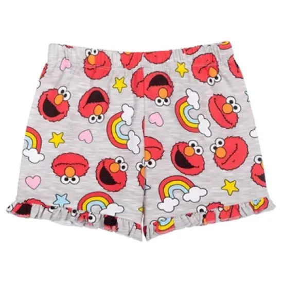 Sesame Street Elmo Girls T-Shirt and French Terry Shorts Outfit Set Toddler image {2}