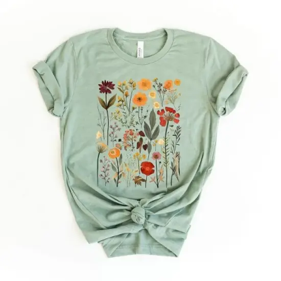Simply Sage Market Women's Vintage Pressed Flowers Short Sleeve Graphic Tee image {2}