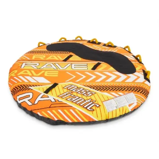 RAVE Sports 2709 Mass Frantic 2.0 4 Rider Person Capacity Heavy Duty 76 Inch Diameter Inflatable Water Lake Boat Float Towable Boating Tube, Orange image {2}