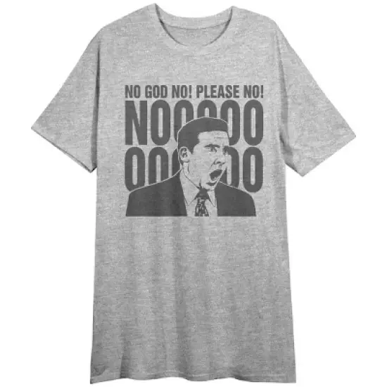 The Office No God No Crew Neck Short Sleeve Athletic Heather Women's Night Shirt image {2}