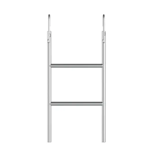 GDFStudio Poppy Outdoor/Indoor Steel Ladder Round Trampoline with Enclosure and Curved Fence Pole image {8}