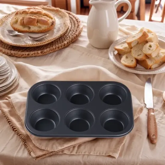 REGALWOVEN Carbon Steel Nonstick Cup Cake Pan 1 Pack image {5}