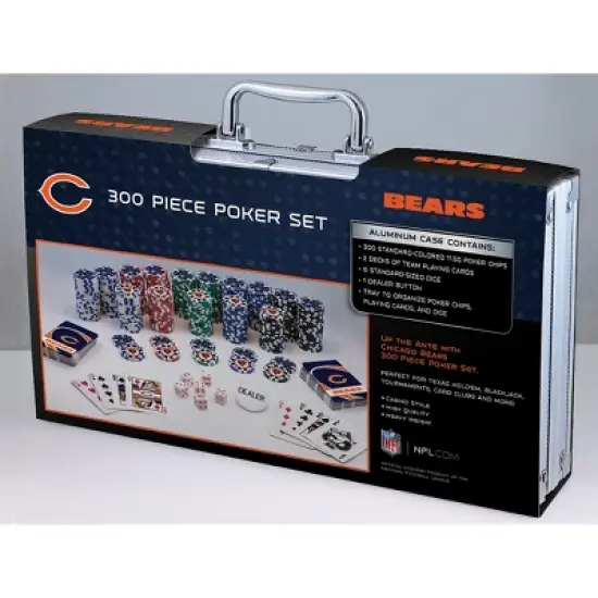 MasterPieces Casino Style 300 Piece Poker Chip Set - NFL Chicago Bears image {3}