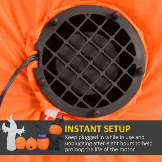 Whisen Halloween Decorations, Inflatables Pumpkin Ghost Family, Blow Up LED Yard Display, Waterproof - Orange image {4}