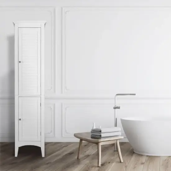 Slone Two Door Shuttered Linen Cabinet - Elegant Home Fashion image {9}