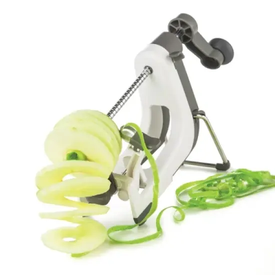 PL8 Professional Apple Machine: Stainless Steel Fruit & Vegetable Peeler, Dishwasher-Safe, Gray/White Finish image {6}