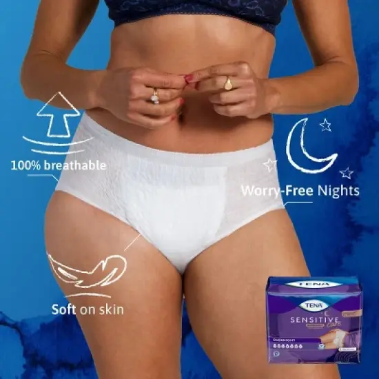 TENA Sensitive Care Incontinence Underwear for Women - Overnight Absorbency image {3}