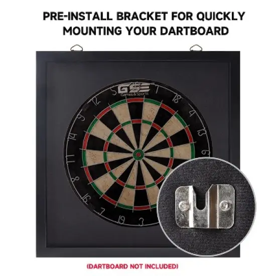 GSE Dart Backboard with Wood Frame and Felt. Wall Protector for Dart Board Surround image {2}