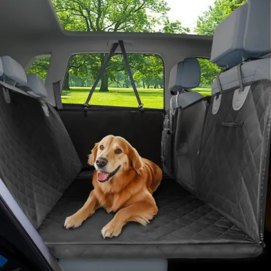 Artloge Large Back Seat Extender Scratch-Proof Dogs Backseat Protector for Dogs Pet Car Seat Cover with Hard Bottom Waterproof & Pocket image {10}